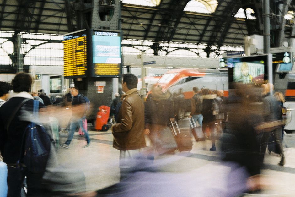Quai de l'Eurostar reliant Bruxelles à Londres où l'ETA est contrôlée à l'embarquement